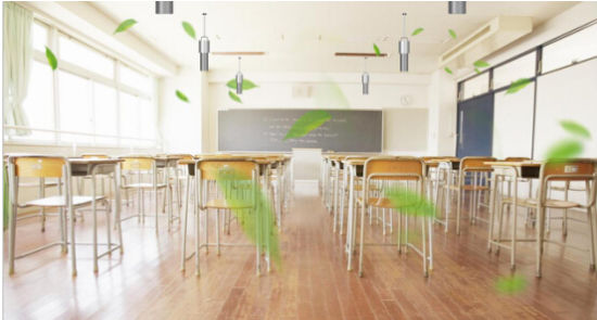 教室安装负离子空气净化器效果示意图 教室安装负离子空气净化器效果示意图